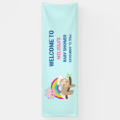 キュートな怠け者のスロスと太陽&レインボー 横断幕 (縦)