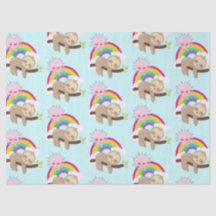 キュートな怠け者のスロスと太陽&レインボー