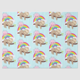 キュートな怠け者のスロスと太陽&レインボー 薄葉紙