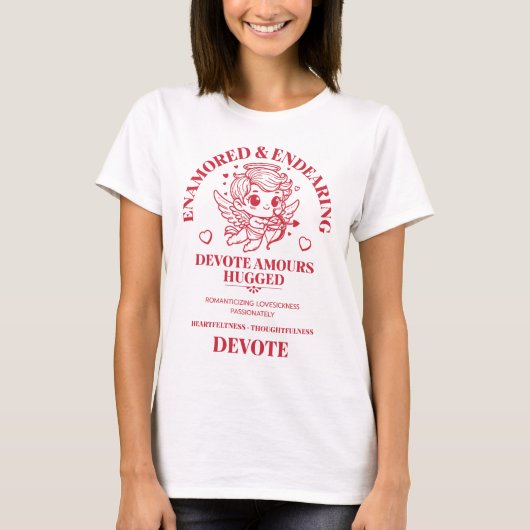 キュートな恋愛デザイン Tシャツ (正面)