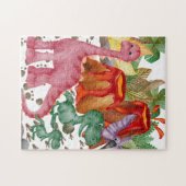 キュートな恐竜と噴火火山パズル ジグソーパズル (横)