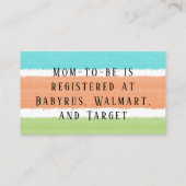 キュートな恐竜と星のベビーレジストリ エンクロージャーカード (裏面)