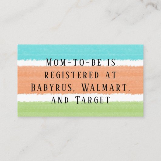 キュートな恐竜と星のベビーレジストリ エンクロージャーカード (裏面)