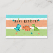キュートな恐竜と星のベビーレジストリ エンクロージャーカード (正面)