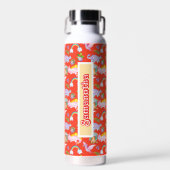 キュートな恐竜と虹 ウォーターボトル (正面)