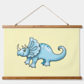 キュートな恐竜のイラストレーション カラフル3 吊り下げ型タペストリー (正面)