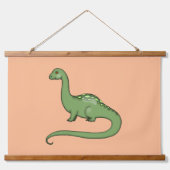 キュートな恐竜のイラストレーション カラフル3 吊り下げ型タペストリー (正面3)