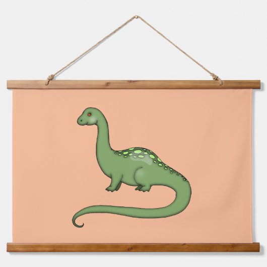 キュートな恐竜のイラストレーション カラフル3 吊り下げ型タペストリー (正面3)