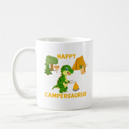 キュートな恐竜のキャンパー – Happy Campersaurus コーヒーマグカップ