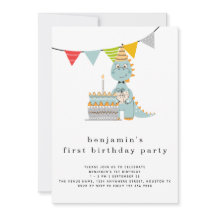 キュートな恐竜のケーキ1歳の誕生日