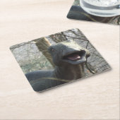 キュートな恐竜のコースター スクエアペーパーコースター (アングル)