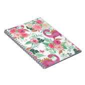 キュートな恐竜のヴィンテージ花柄 ノートブック (右側)