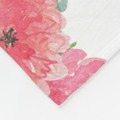 キュートな恐竜のヴィンテージ花柄 フリースブランケット (角)