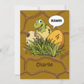 キュートな恐竜の先史時代の漫画の誕生日パーティー 招待状 (裏面)