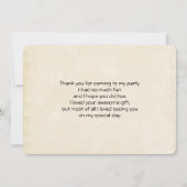 キュートな恐竜の先史時代の野生動物ありがとう サンキューカード (裏面)