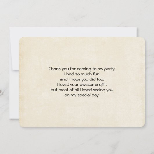 キュートな恐竜の先史時代の野生動物ありがとう サンキューカード (裏面)