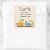 キュートな恐竜の先史時代の野生動物ありがとう スクエアシール (バッグ)