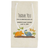 キュートな恐竜の先史時代の野生動物ありがとう スモールペーパーバッグ (正面)