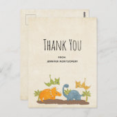 キュートな恐竜の先史時代の野生動物ありがとう ポストカード (正面/裏面)