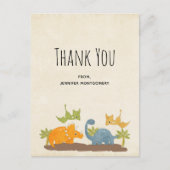 キュートな恐竜の先史時代の野生動物ありがとう ポストカード (正面)