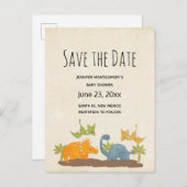 キュートな恐竜の先史時代の野生動物が保存日 インビテーションポストカード (正面/裏面)