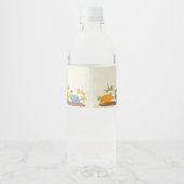 キュートな恐竜の先史時代の野生動物の赤ちゃんシャワー ペットボトルラベル (裏面)