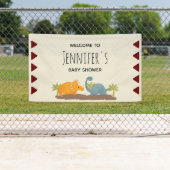 キュートな恐竜の先史時代の野生動物の赤ちゃんシャワー 横断幕 (インサイチュ)