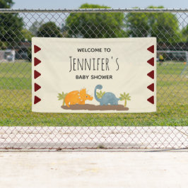 キュートな恐竜の先史時代の野生動物の赤ちゃんシャワー 横断幕