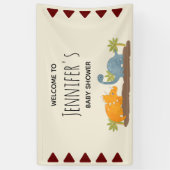 キュートな恐竜の先史時代の野生動物の赤ちゃんシャワー 横断幕 (縦)