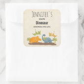 キュートな恐竜の先史時代の野生生物石鹸 スクエアシール (バッグ)