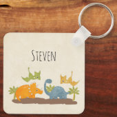 キュートな恐竜の先史時代の野生生物 キーホルダー (裏面)