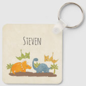 キュートな恐竜の先史時代の野生生物 キーホルダー (裏面)