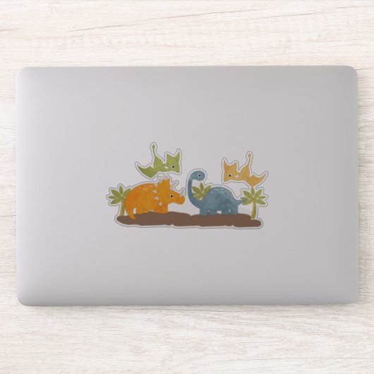 キュートな恐竜の先史時代の野生生物 シール (コンピューター)