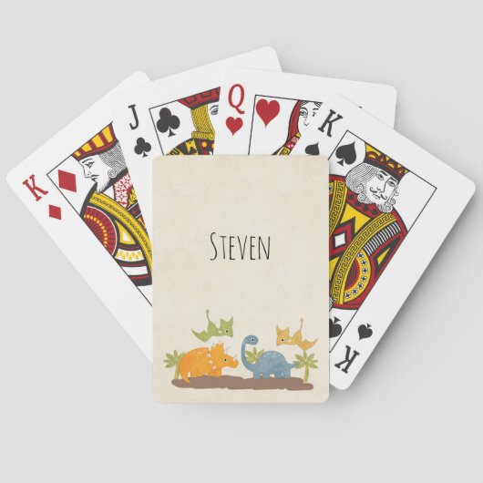 キュートな恐竜の先史時代の野生生物 トランプ (裏面)