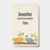 キュートな恐竜の先史時代の野生生物 バッジ (Back)