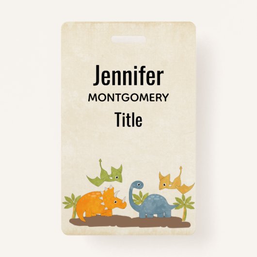 キュートな恐竜の先史時代の野生生物 バッジ (正面)