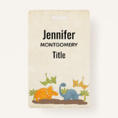 キュートな恐竜の先史時代の野生生物 バッジ (裏面)