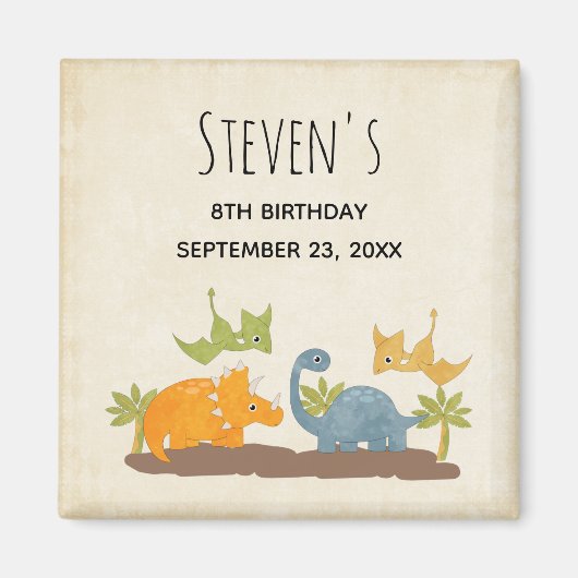 キュートな恐竜の先史時代の野生生物 マグネット (正面)