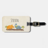 キュートな恐竜の先史時代の野生生物 ラゲッジタグ (正面横)