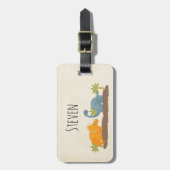 キュートな恐竜の先史時代の野生生物 ラゲッジタグ (正面縦)