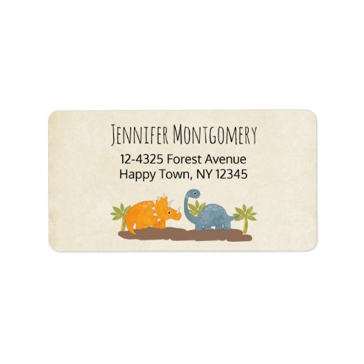キュートな恐竜の先史時代の野生生物 ラベル (正面)