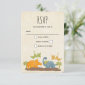 キュートな恐竜の先史時代の野生生物 出欠カード (スタンド正面)