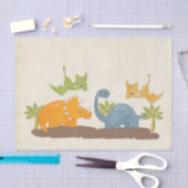 キュートな恐竜の先史時代の野生生物 薄葉紙 (クラフト)