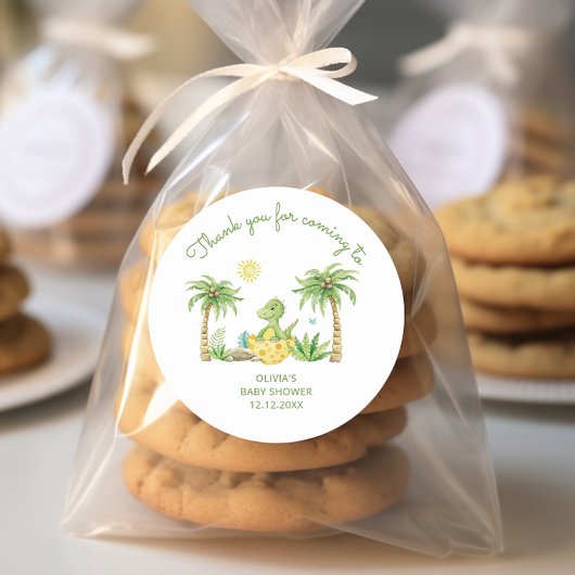 キュートな恐竜の卵の水の色ベビーシャワー ラウンドシール