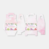 キュートな恐竜の女の子の誕生日お願いボックス フェイバーボックス (折り畳みなし)