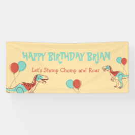 キュートな恐竜の子供の誕生日旗 横断幕