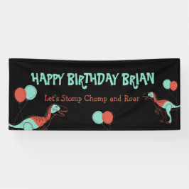 キュートな恐竜の子供の誕生日旗 横断幕
