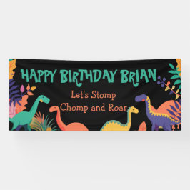 キュートな恐竜の子供の誕生日旗 横断幕