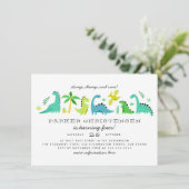 キュートな恐竜の少年の誕生日パーティー 招待状 (スタンド正面)