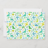 キュートな恐竜の少年の誕生日パーティー 招待状 (裏面)